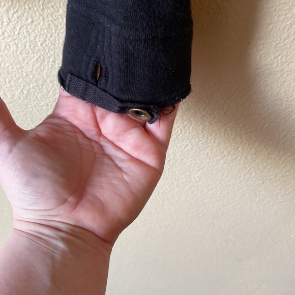 We the Free Free People “Ebb & Flow” black ruffle Zip up thumb holes jacket XS - Picture 8 of 12